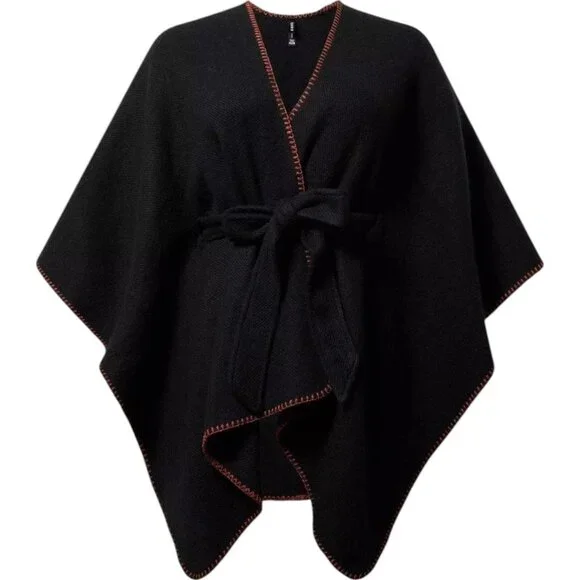 Torrid Belted Ruana / Poncho Color: Black Size: One Size NWT - Picture 4 of 5